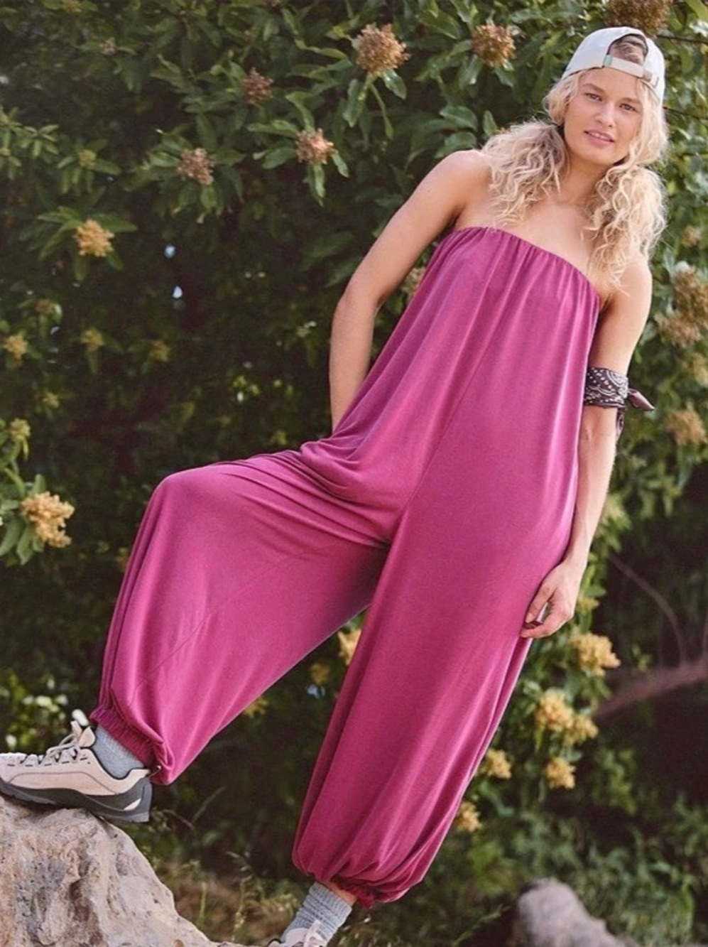 FREE PEOPLE MOVEMENT Cool Down Sandwashed Onesie in Merlot, NWT, size M